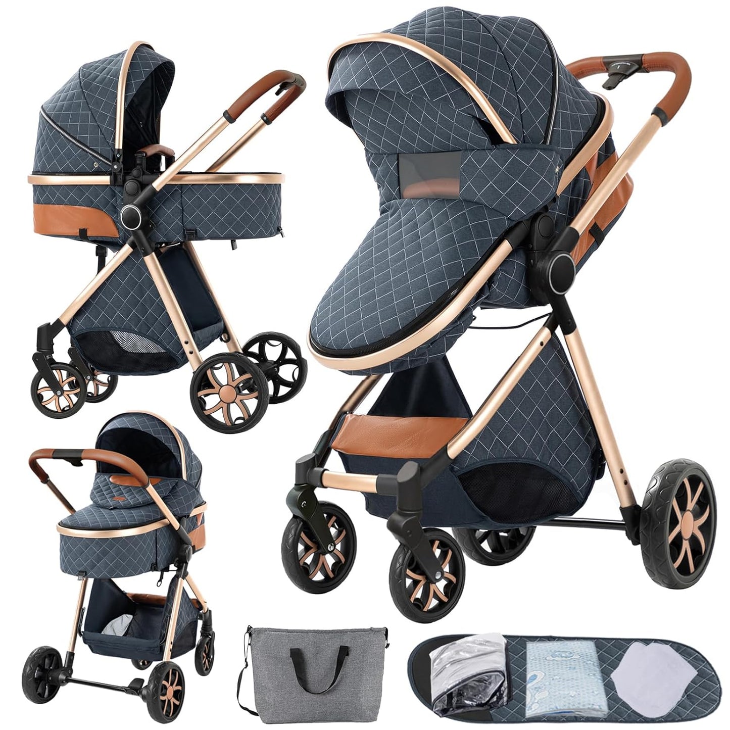 2 in 1 Baby Stroller Convertible Foldable Standard Pushchair
