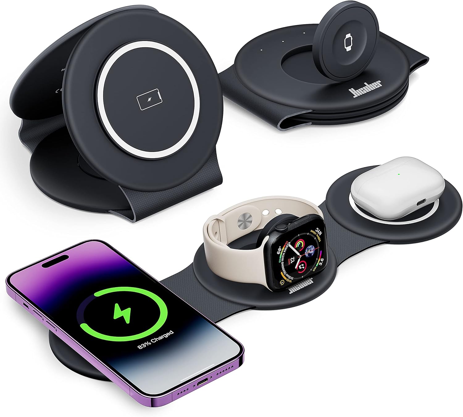 3 in 1 Charging Station for Apple Devices - Foldable Travel Charger