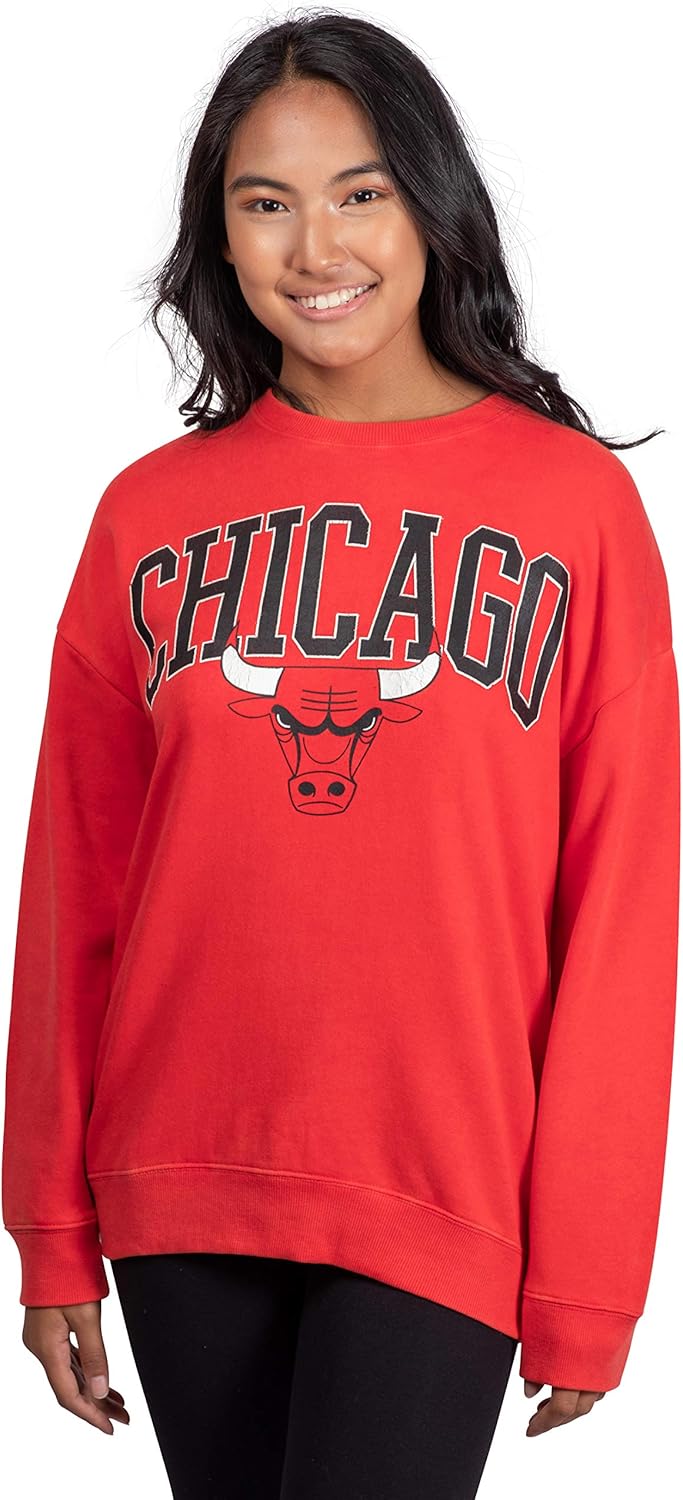 Ultra Game Women's NBA Official Oversized Pullover Sweatshirt
