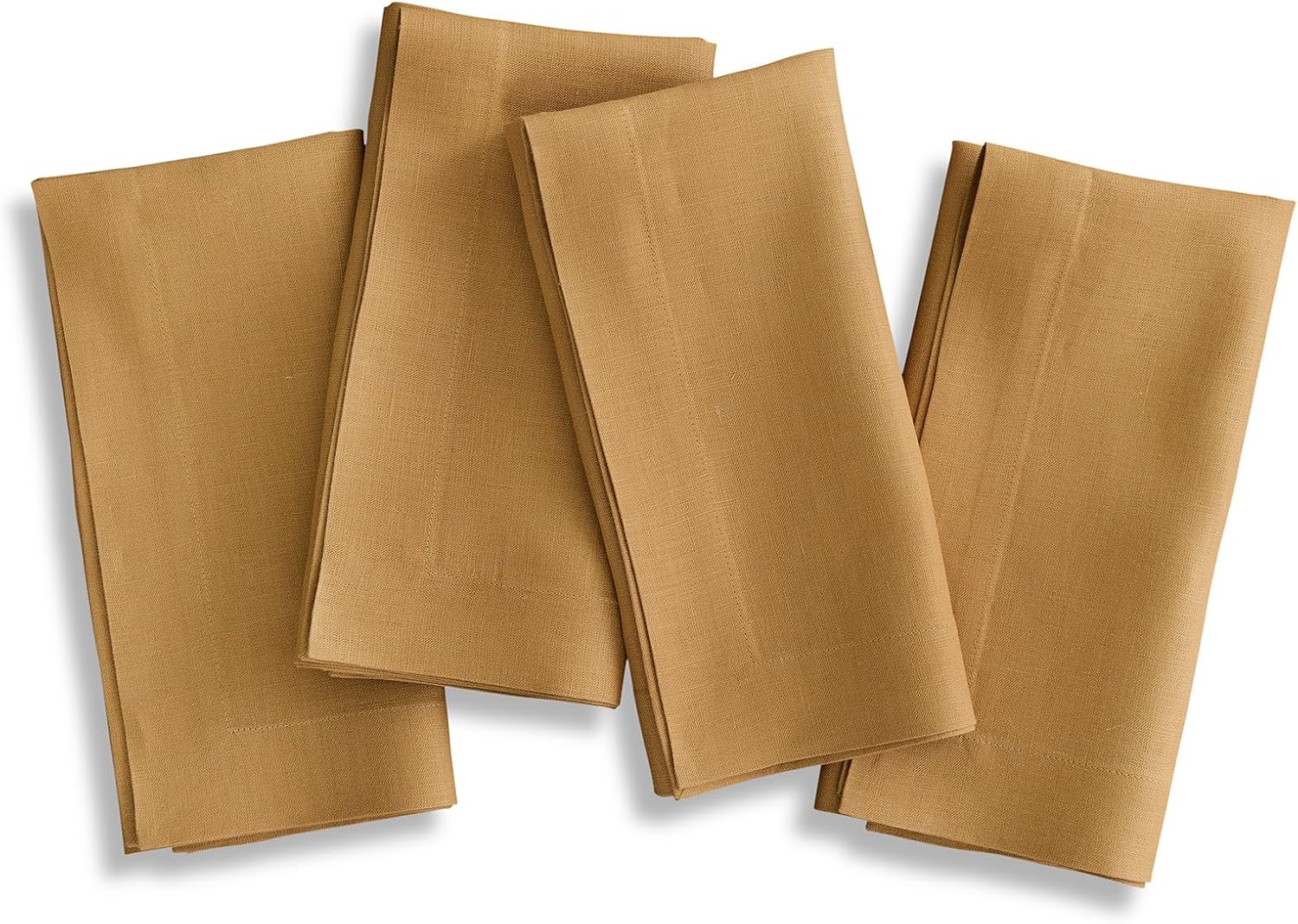 Pure Linen Caramel Dinner Napkins Set of 4 for Thanksgiving