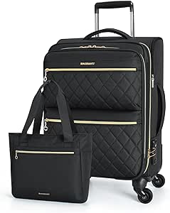 BAGSMART Softside Expandable Luggage Set with Spinner Wheels
