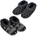 Men's Slipper Socks 2-Pair Sherpa Lined Non-Slip - Warm Home Comfort