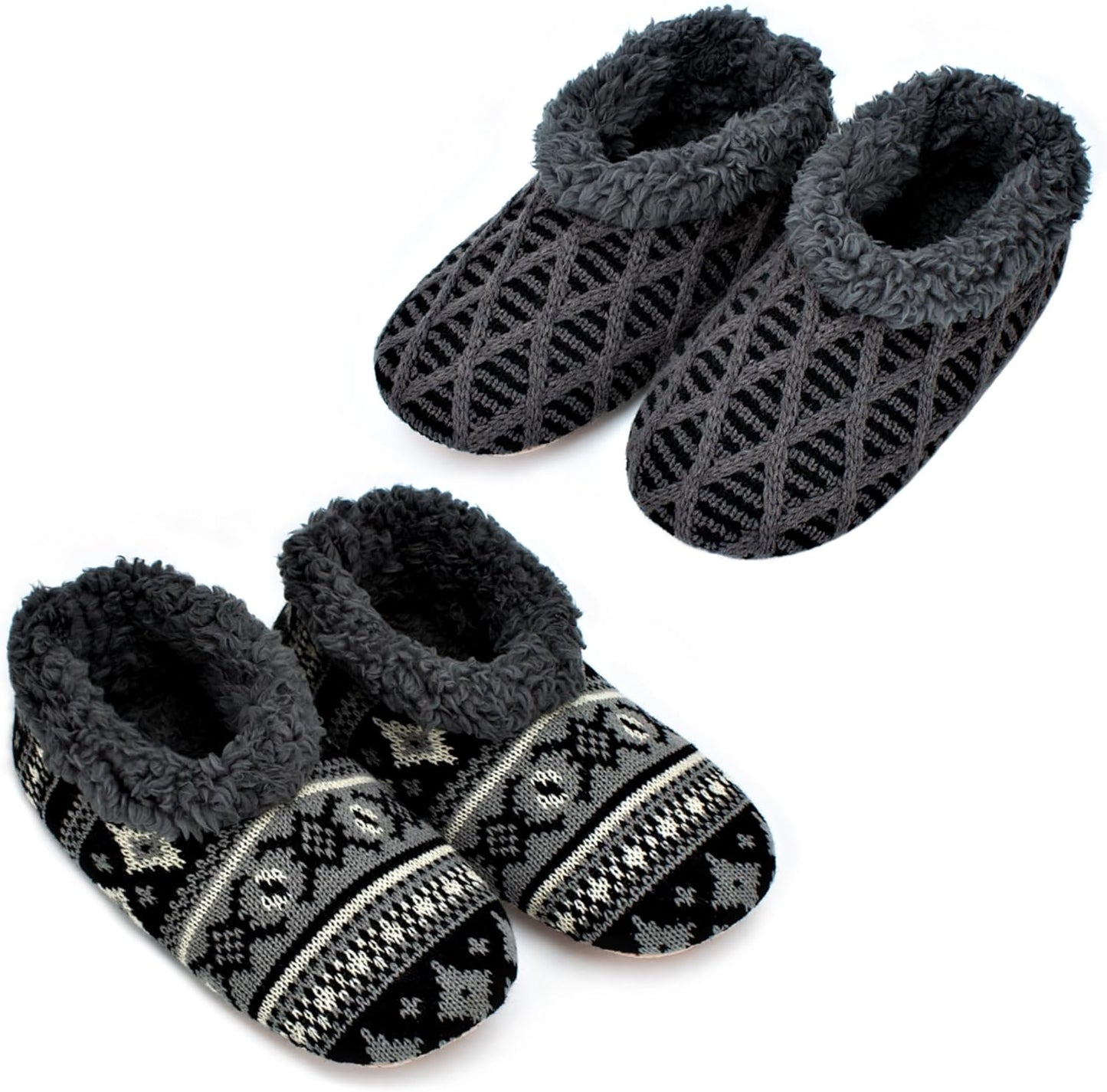 Cozy Men's Slipper Socks with Sherpa Lining for Winter Comfort