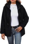 Womens Fleece Jacket with Hood S-5XL - Soft Sherpa Full Zip
