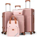 RoseGold 5-Piece Luggage Set 20/24/29 in - Hard ABS Spinner
