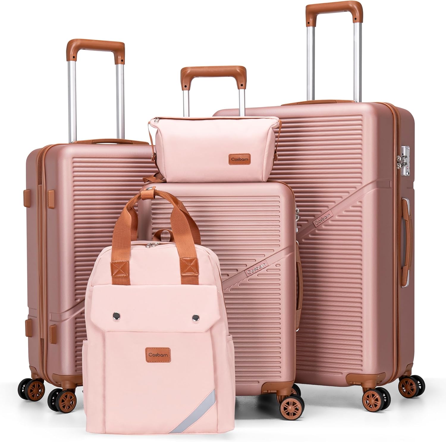 5 Piece Luggage Set with Wheels for Effortless Travel Experience