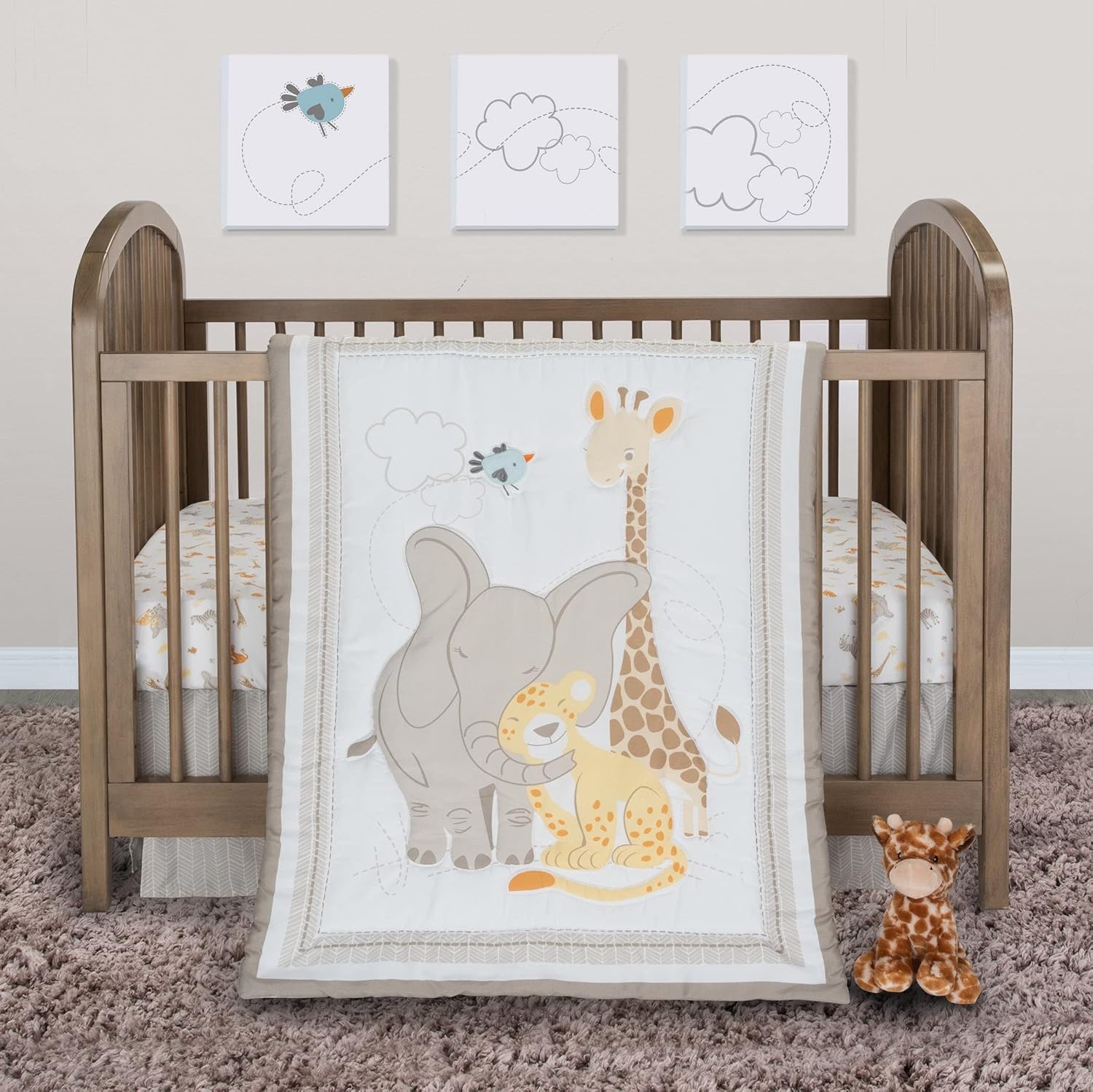 Sammy & Lou Safari Snuggle 4-Piece Baby Crib Bedding Set Review