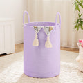 Laundry Basket Woven Cotton Rope Laundry Hamper 80L - Decorative adds