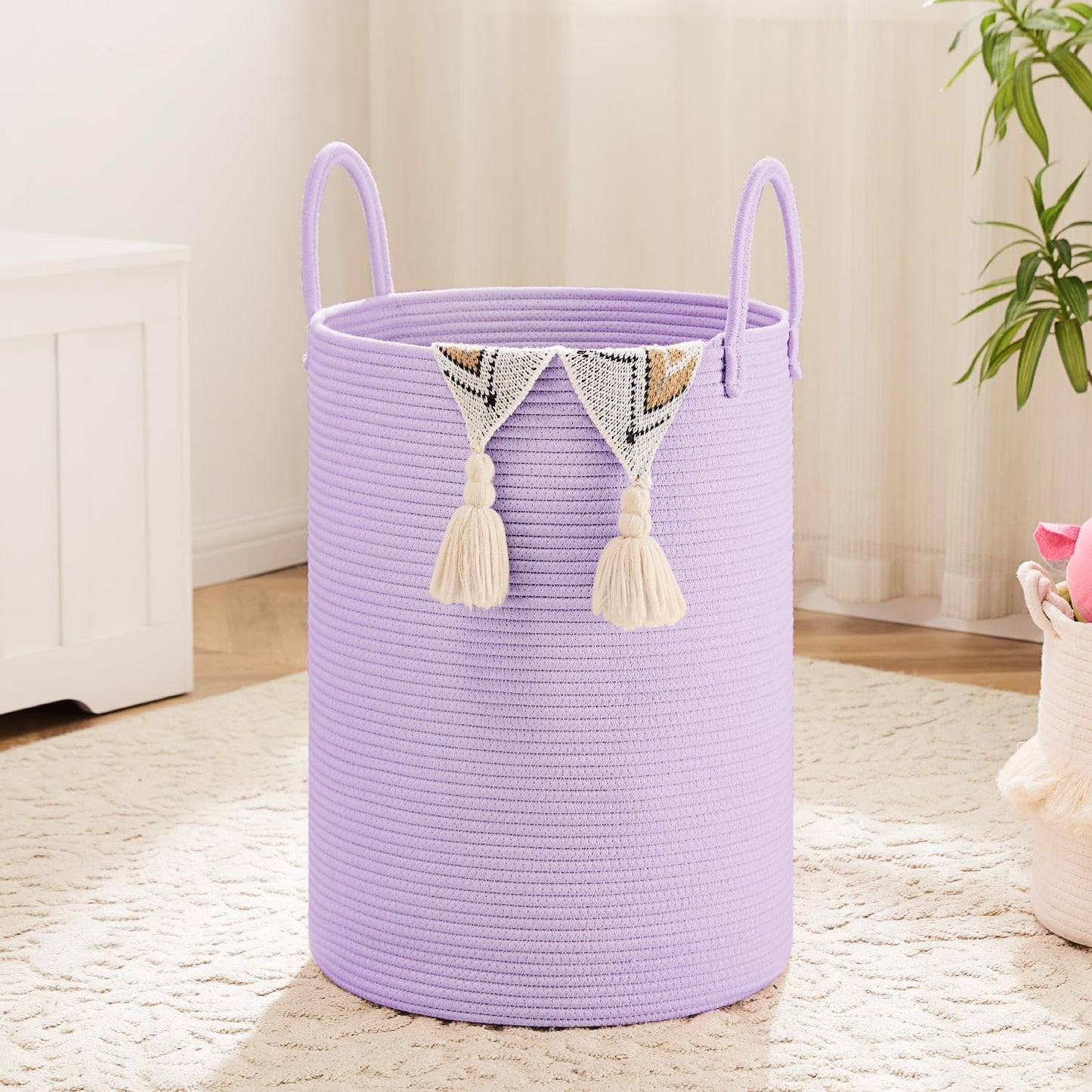 Woven Cotton Rope Laundry Hamper for Stylish Home Storage