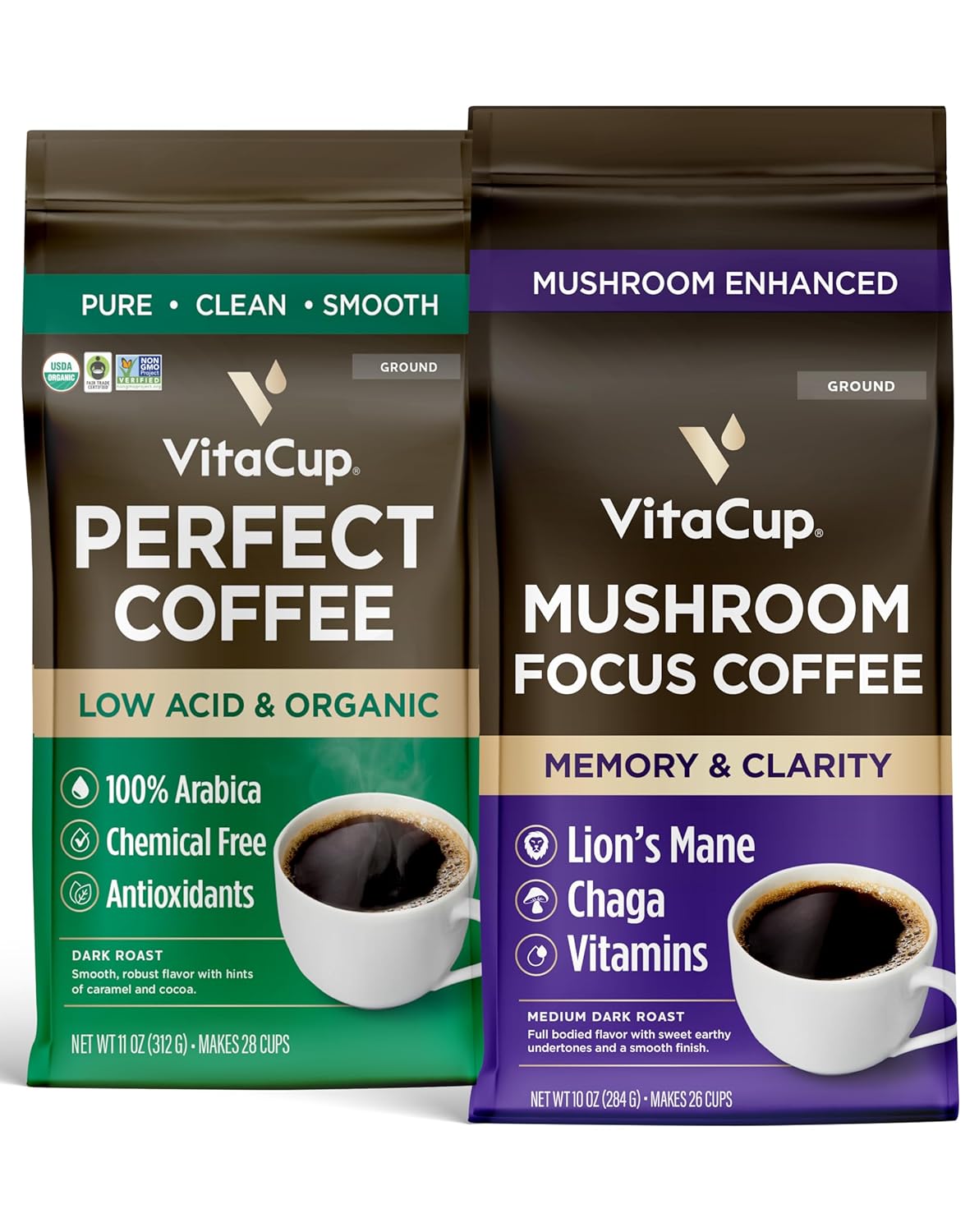 VitaCup Focus Mushroom Coffee | Memory & Clarity Boost