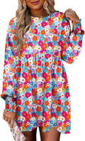 Dokotoo Womens Fall Dress Long Sleeve Babydoll Mini Dress - Flowy Boho