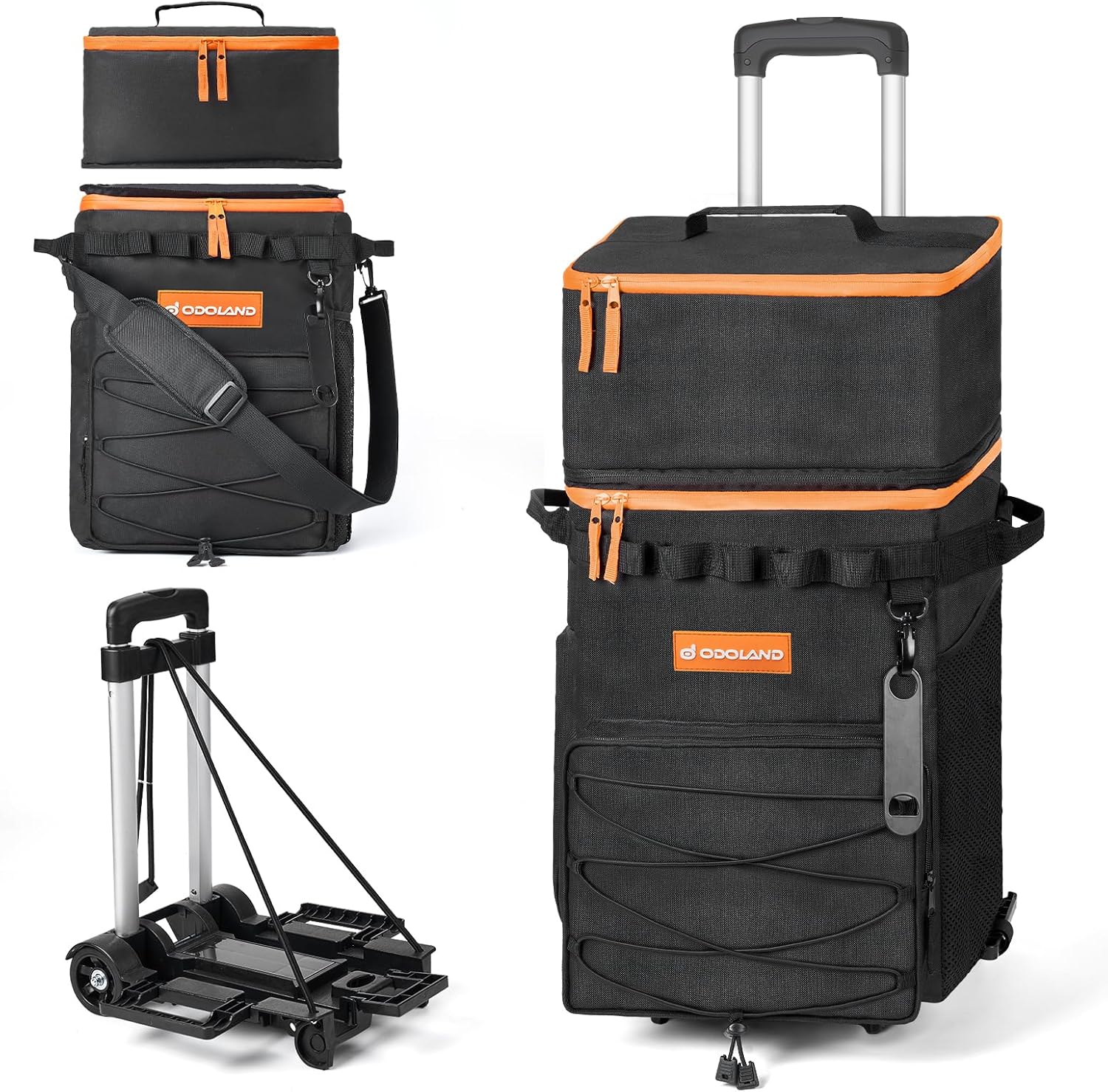 Odoland 48/72 Cans Soft Cooler with Wheels for Outdoor Fun