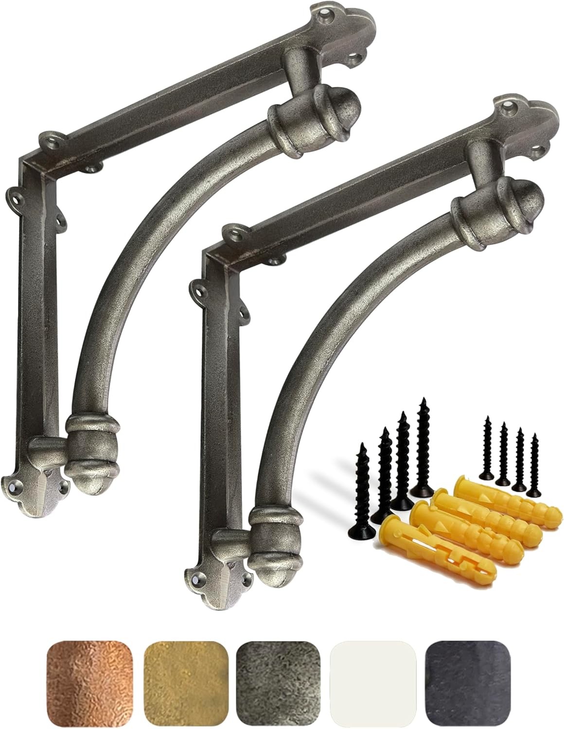 Antique Metal Cast Iron Shelf Brackets for Decorative Shelving