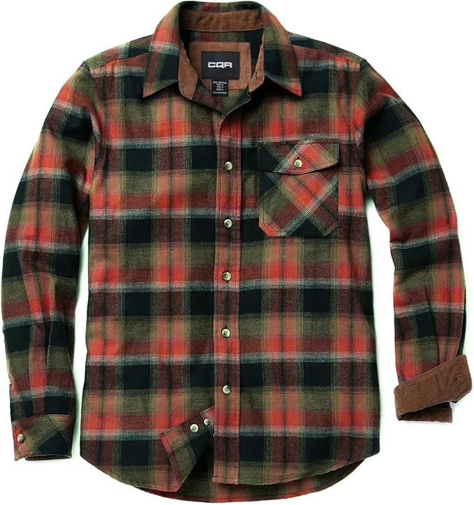 CQR Men's All Cotton Flannel Shirt for Ultimate Comfort