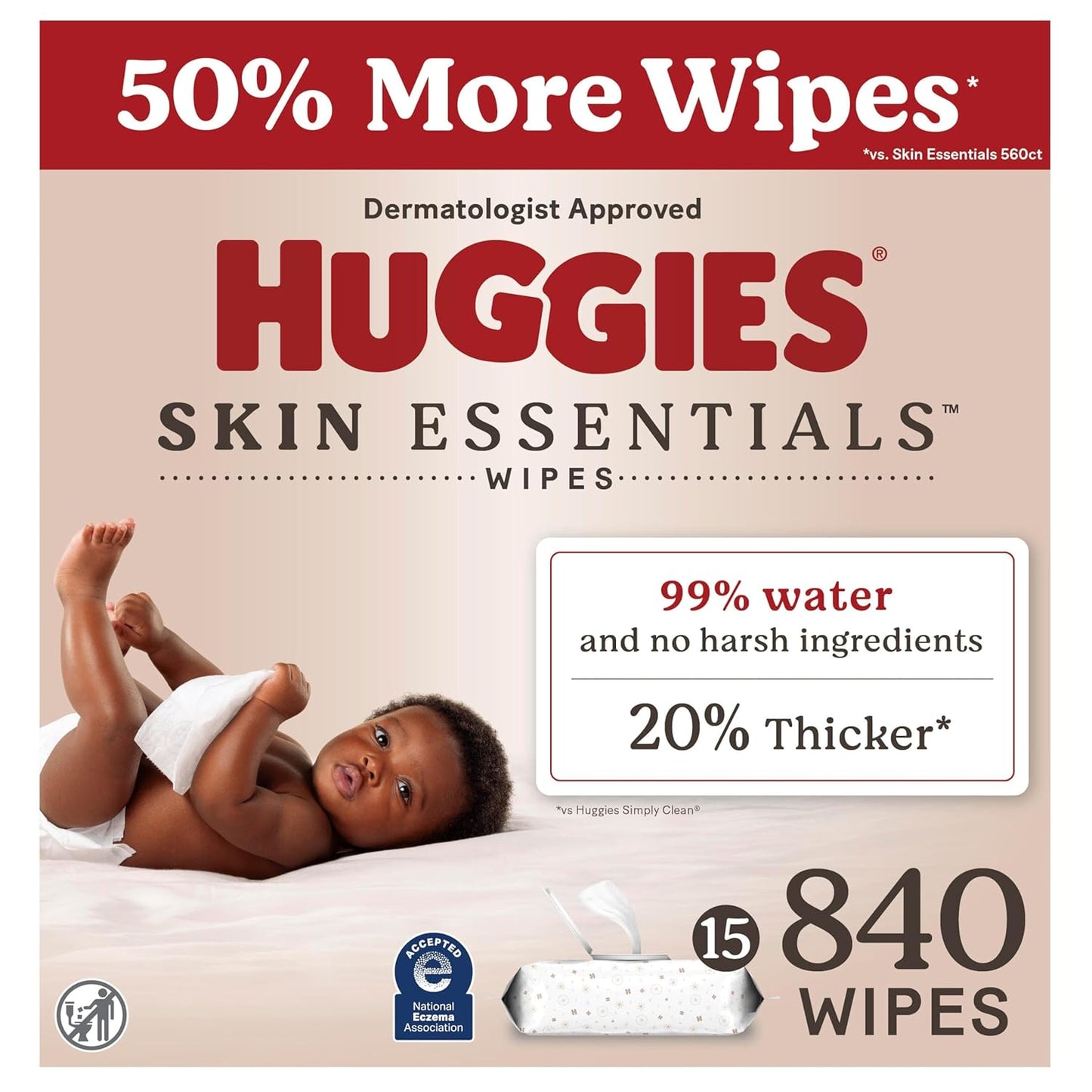 Huggies Skin Essentials Baby Wipes - Hypoallergenic & Gentle Care