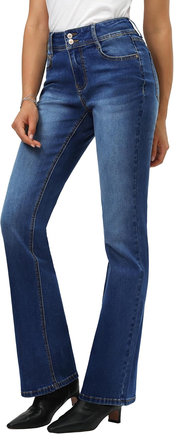 Tall Women's Bootcut Jeans with 34in to 38in Inseams for Curvy Fit