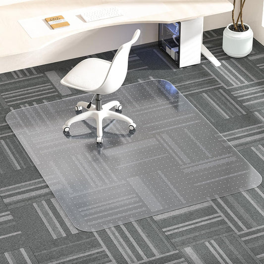 Office Chair Mat for Carpet - Clear Thick Rolling Mat 48in x 48