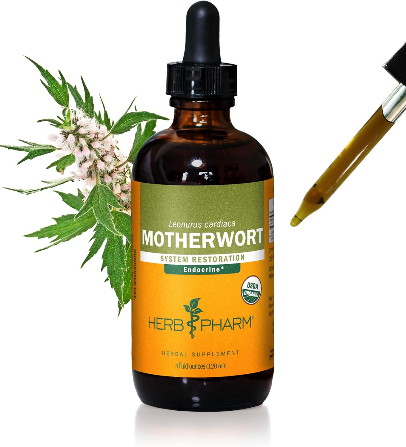 Herb Pharm Organic Motherwort Liquid Extract for Endocrine Support