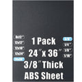 ABS Plastic Sheet 3/8 in Thick 24 in x 36 in - Thermoformable Black