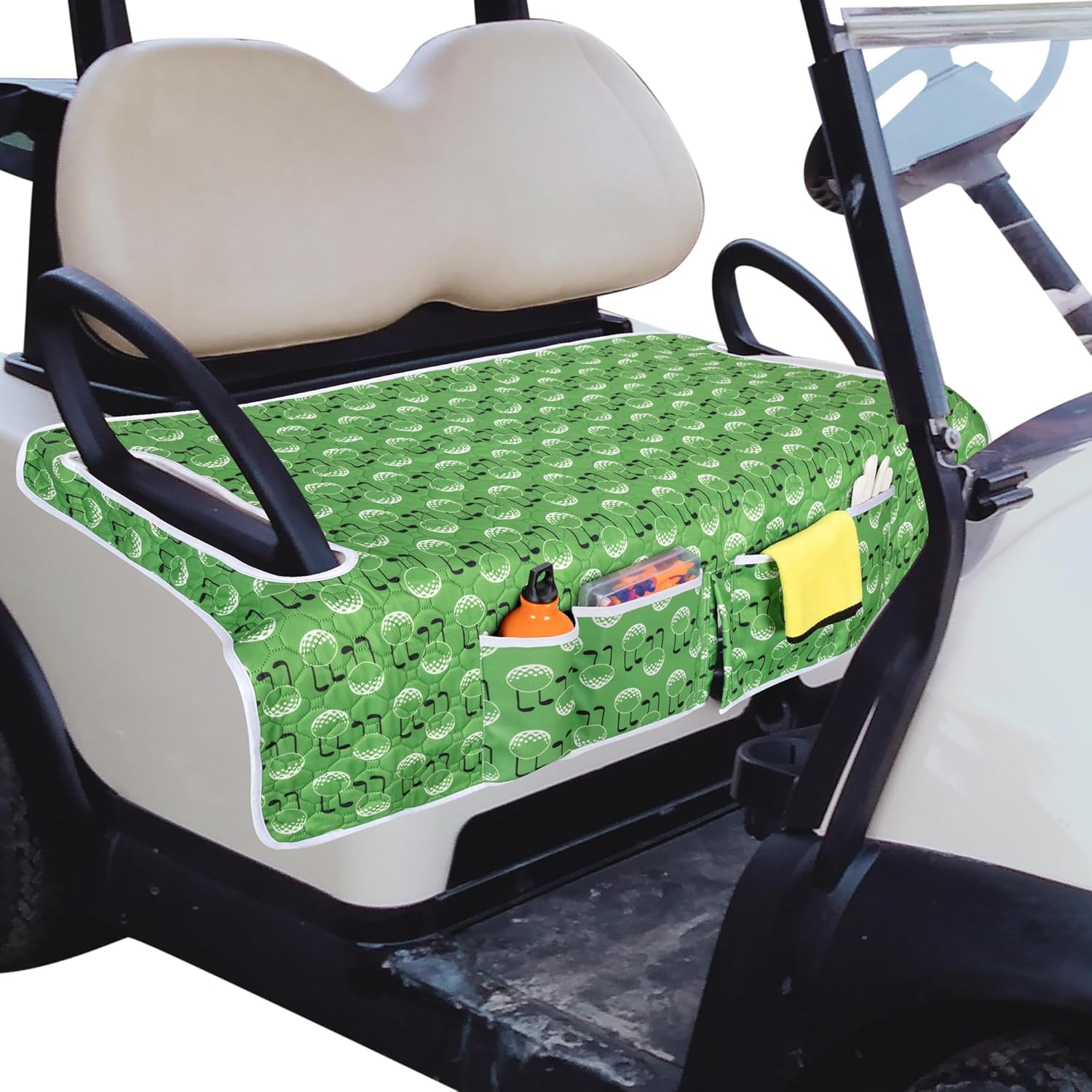 Universal Golf Cart Seat Covers with 4 Pockets for Comfort