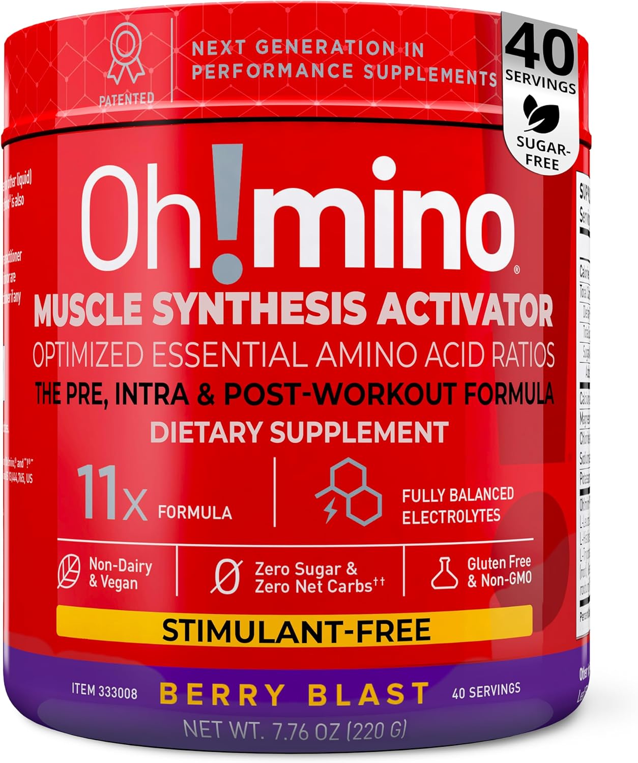 Oh!mino Essential Amino Acids Supplement for Muscle Recovery