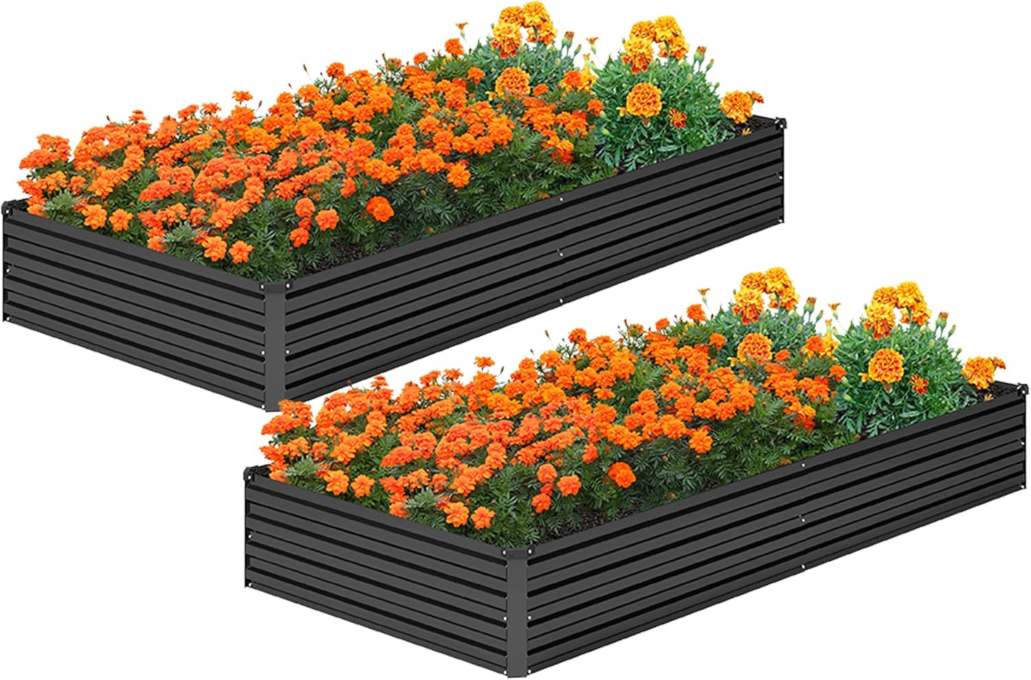 MGNO Galvanized Raised Garden Bed for Vegetables and Flowers