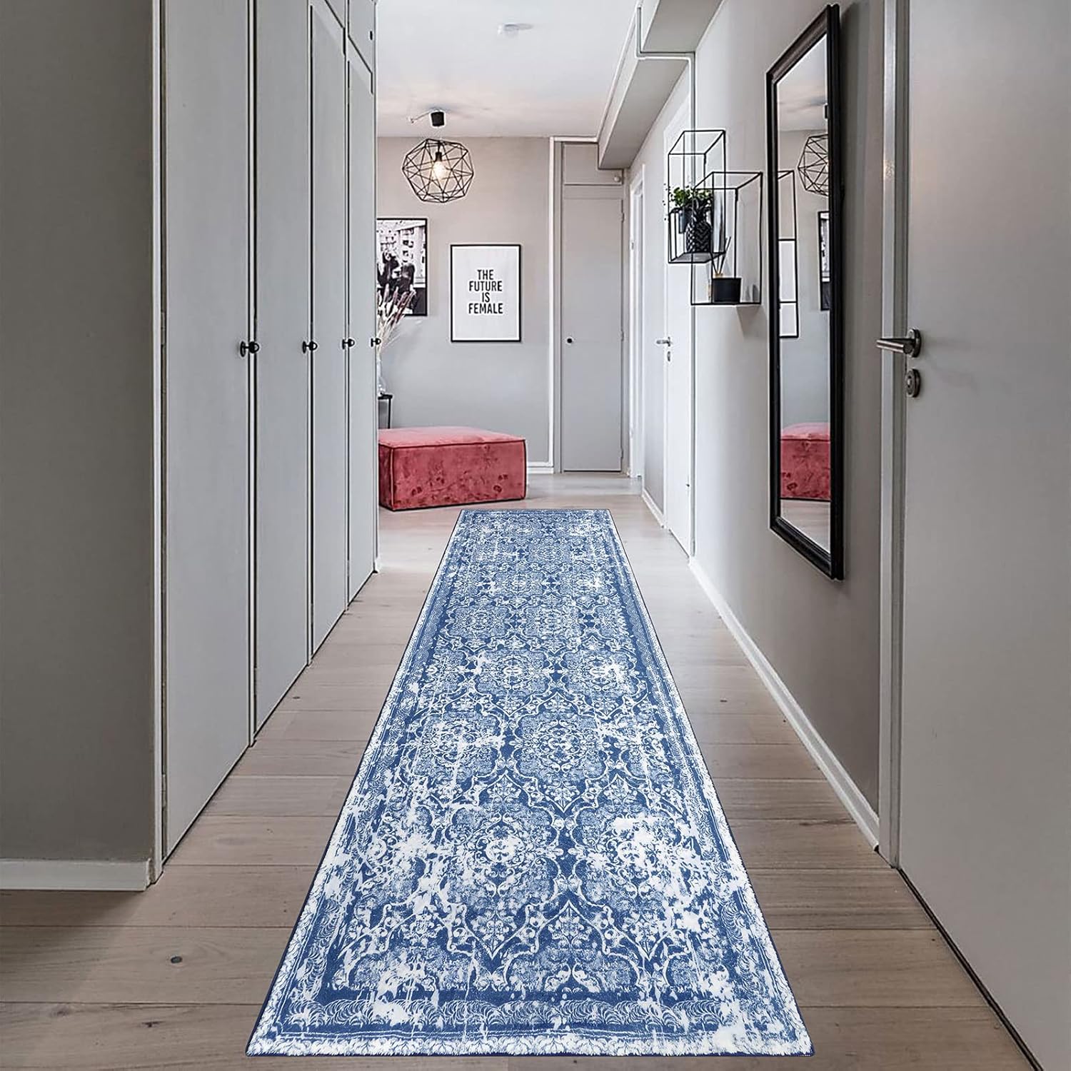 Vaukki Vintage Shaggy Soft Laundry Runner Rug for Entryway