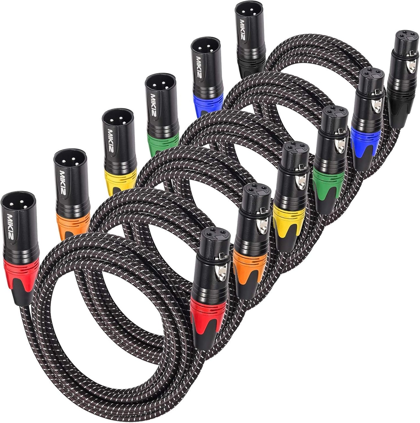 XLR Cables 35ft 6 Packs for Clear Sound and Durability