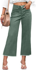 Denim Women Cropped Trousers Jeans Pants High Rise Stretchy