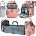 Diaper Bag Backpack for Boys & Girls - Pink Grey Large Capacity