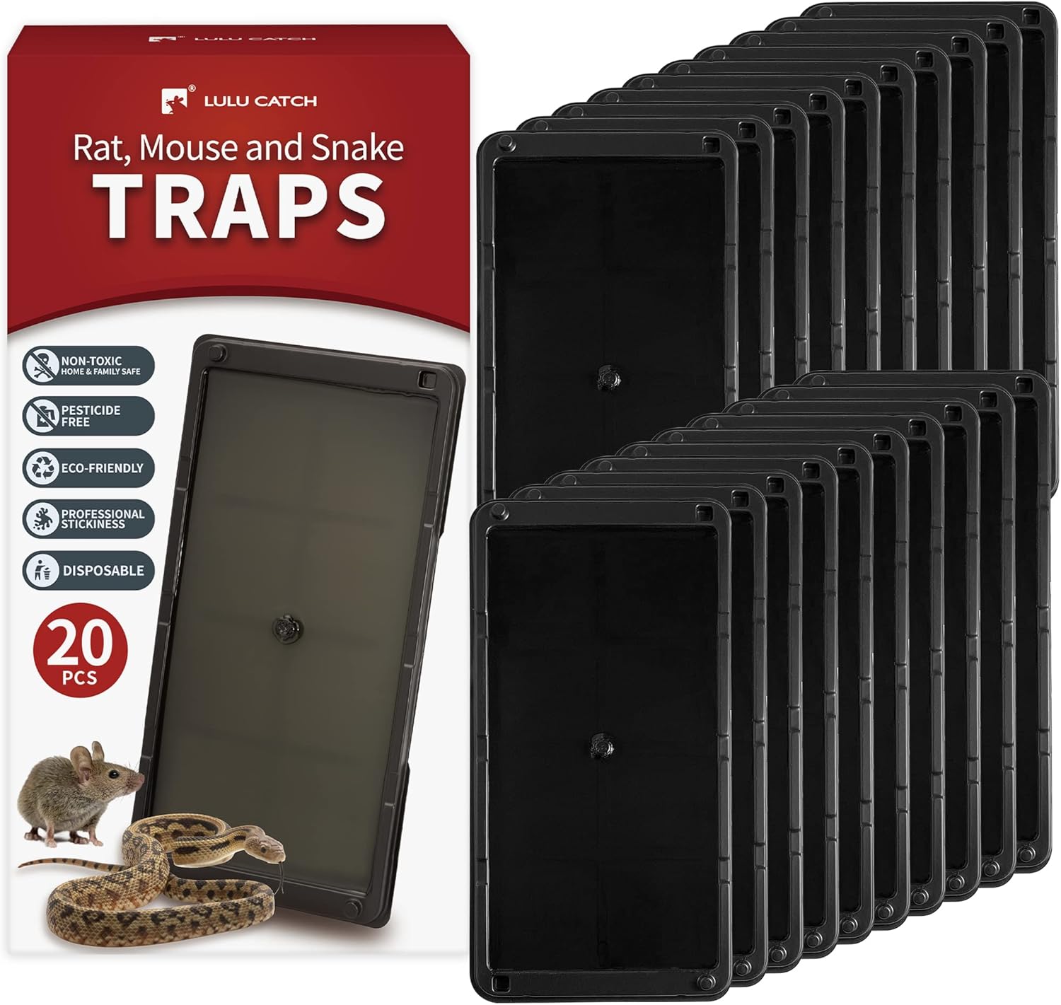 LULUCATCH 20 Pack Super Glue Traps - Larger & Safer