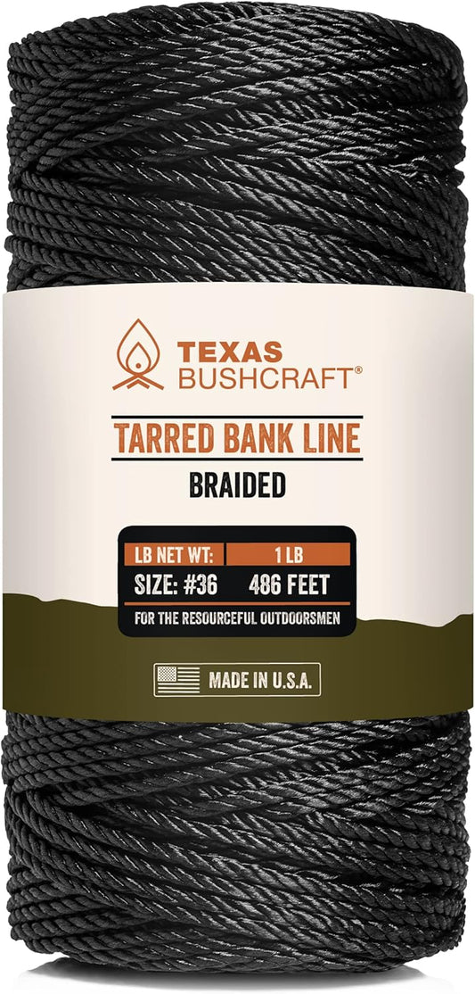 Texas Bushcraft Tarred Bank Line Twine for Fishing and Camping