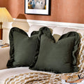 AmHoo Pack of 2 Throw Pillow Covers 100% Cotton Ruffle