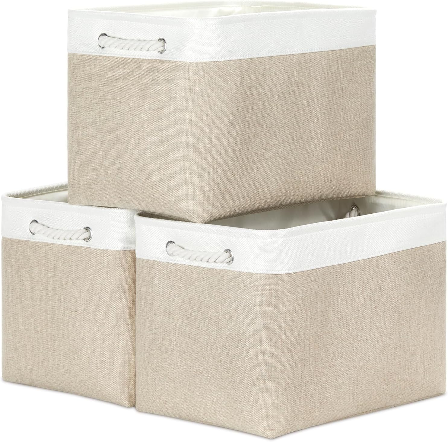 Large Storage Baskets for Organizing - 3-Pack Collapsible Bins