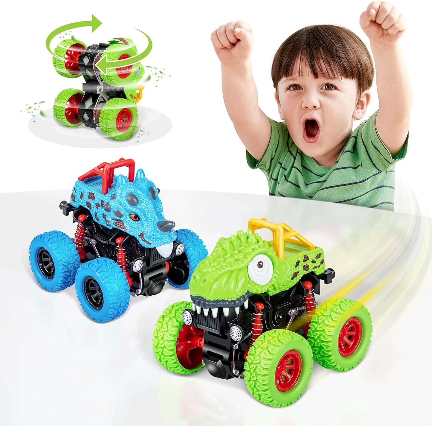 Push & Go Dinosaur Monster Truck - Ages 2-5 - Fun Gift