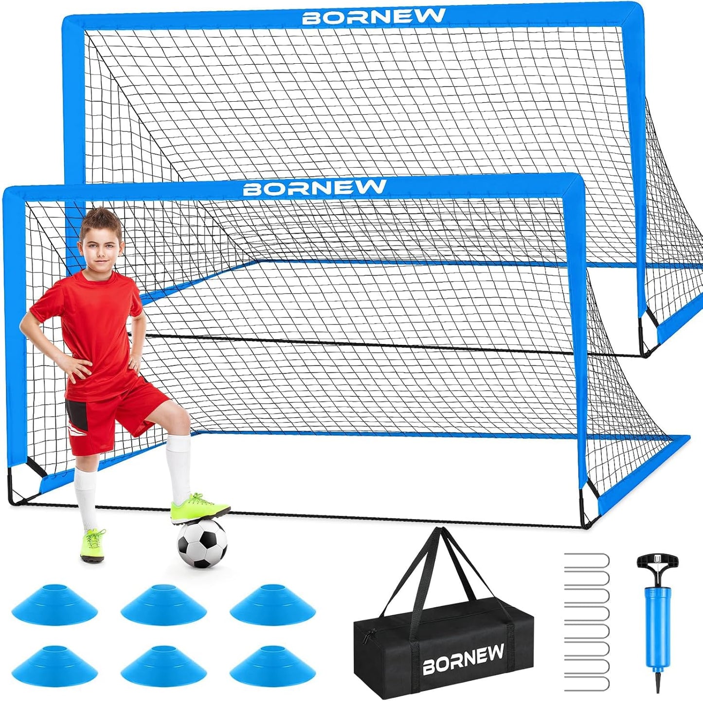 Kids Soccer Goal for Backyard Set - Perfect for Ages 3-16