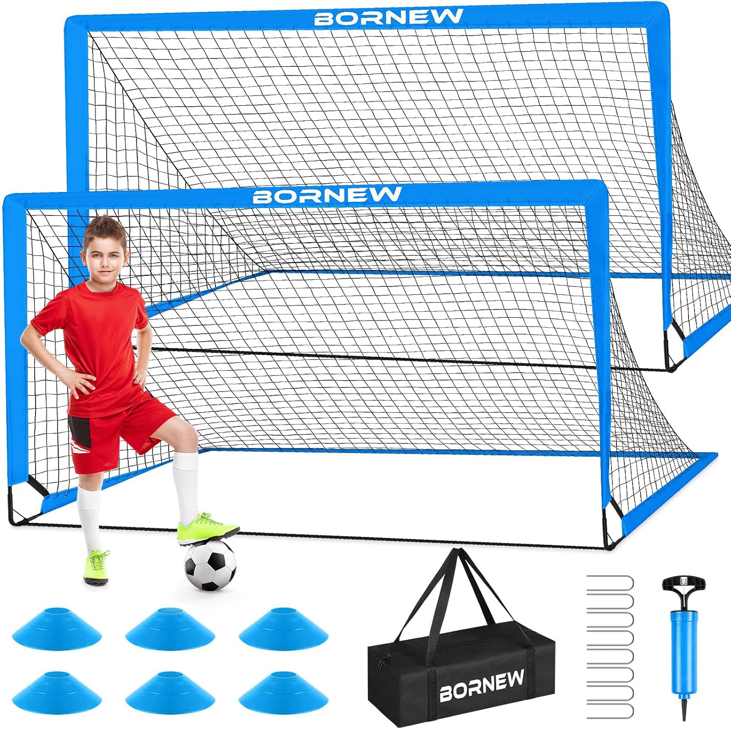 Kids Soccer Goal for Backyard Set - Perfect for Ages 3-16