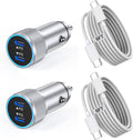 iPhone 16 Car Charger USB C Fast Car Charger Adapter 2Pack - Dual Port