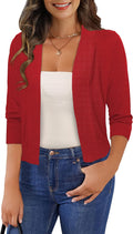 Women's Cropped 3/4 Sleeve Cardigan Shrug - Lightweight Layering