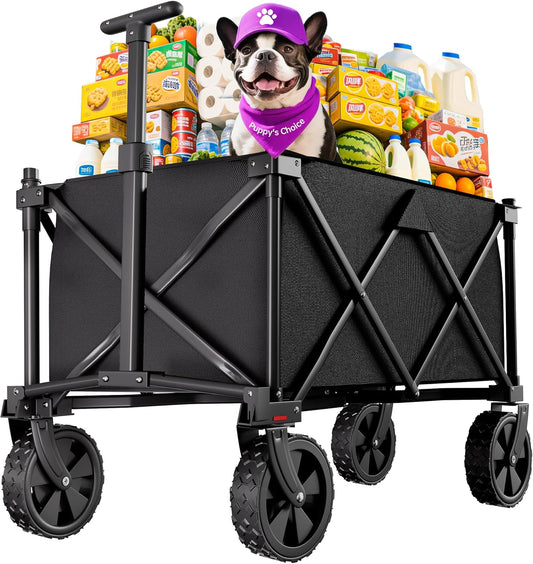 BEAU JARDIN Collapsible Folding Wagon Cart for Outdoor Use