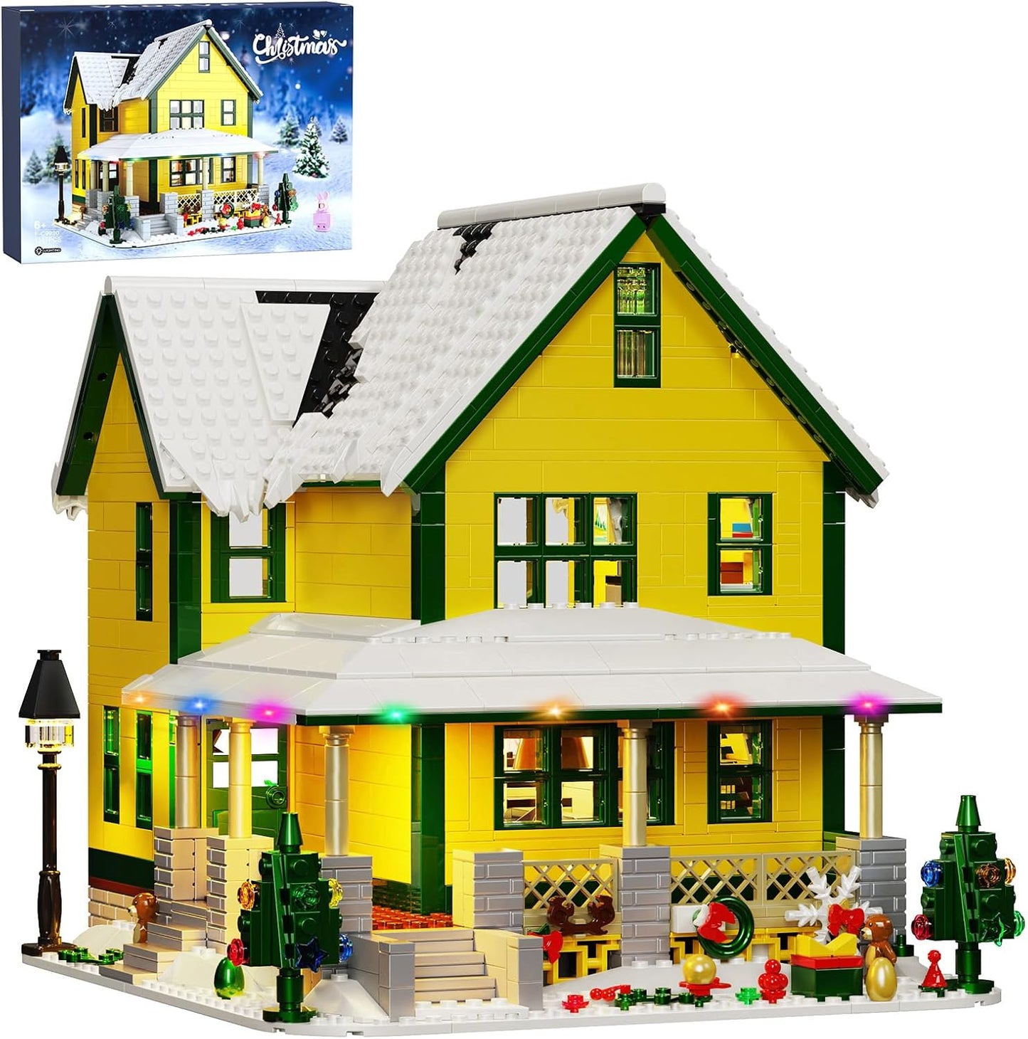 Christmas House Building Set with Light for Holiday Fun