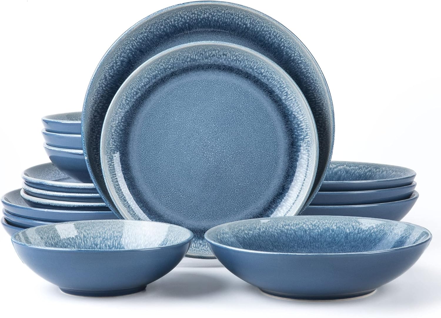 FAIT Round Stoneware 16pc Dinnerware Set for 4 - Blue