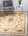 Unique Loom Versailles Collection Traditional Floral Area Rug - Ivory