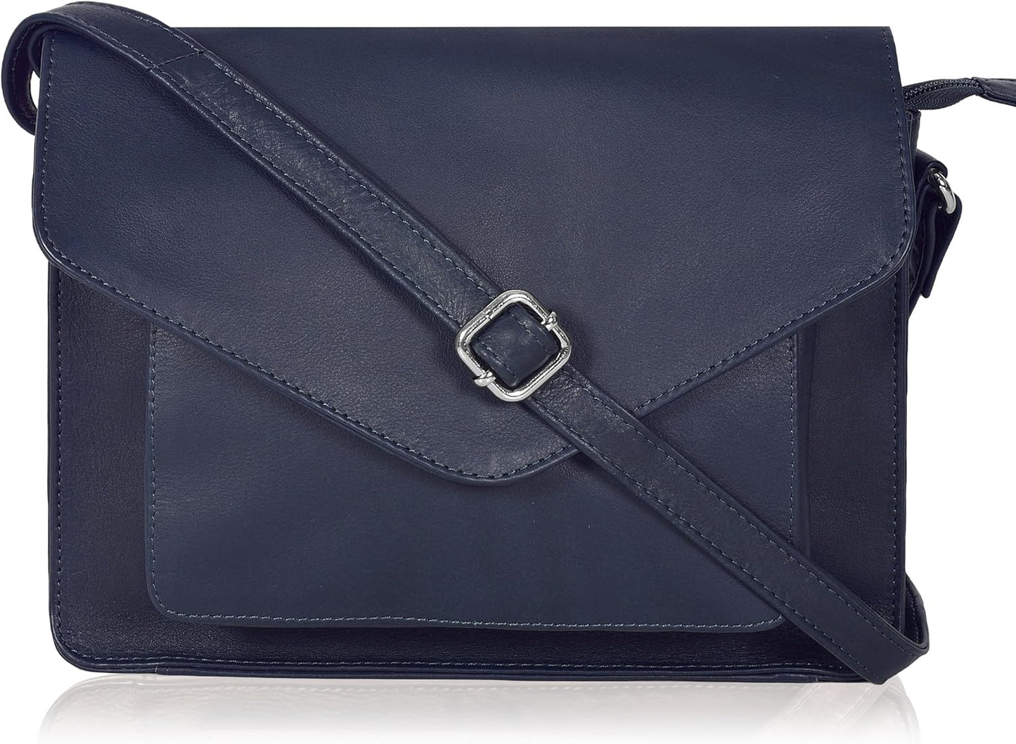 Leather Flapover Crossbody Handbag Purse for Women with Style