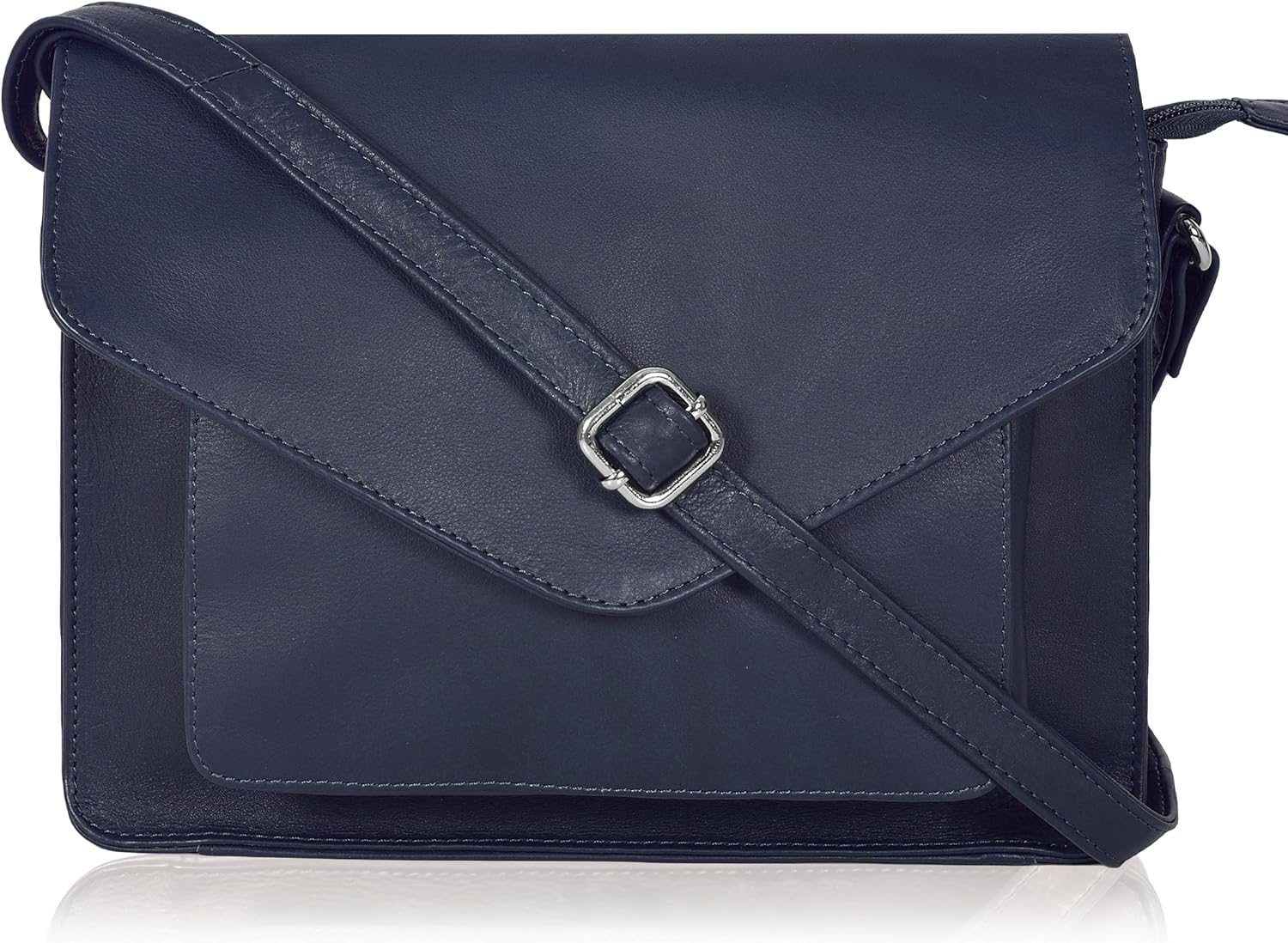 Leather Flapover Crossbody Handbag Purse for Women with Style