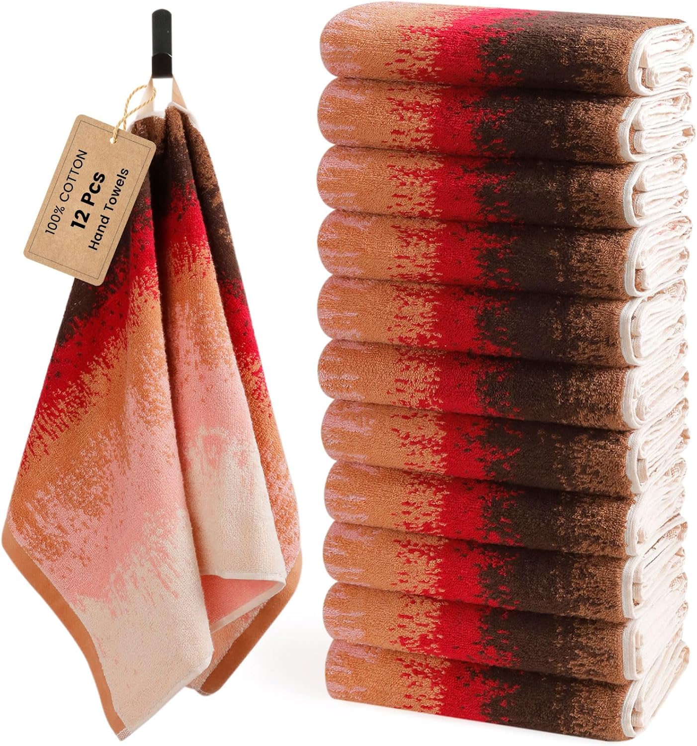 SEMAXE 12 Pack Hand Towels - Soft, Absorbent, Colorful Set