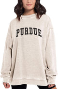 chicka-d NCAA womens Burnout Fleece Pullover - Soft Oversized Fit team