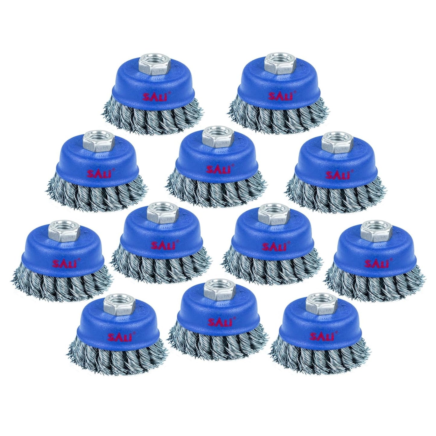 SALI 12 Pack Wire Cup Brush for Grinders - Heavy Cleaning Tool
