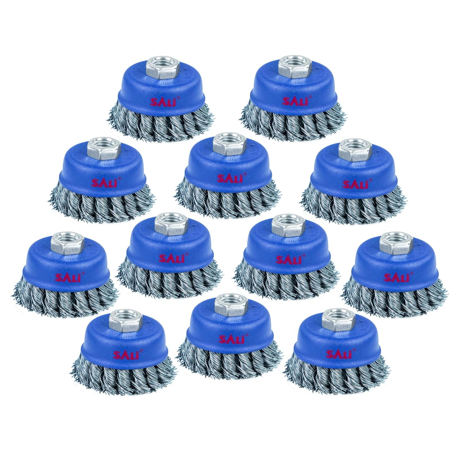 SALI 12 Pack Wire Cup Brush for Grinders - Heavy Cleaning Tool