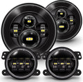 TRUE MODS 7-inch H6024 LED Headlights + 4-inch Fog Lights - Bright